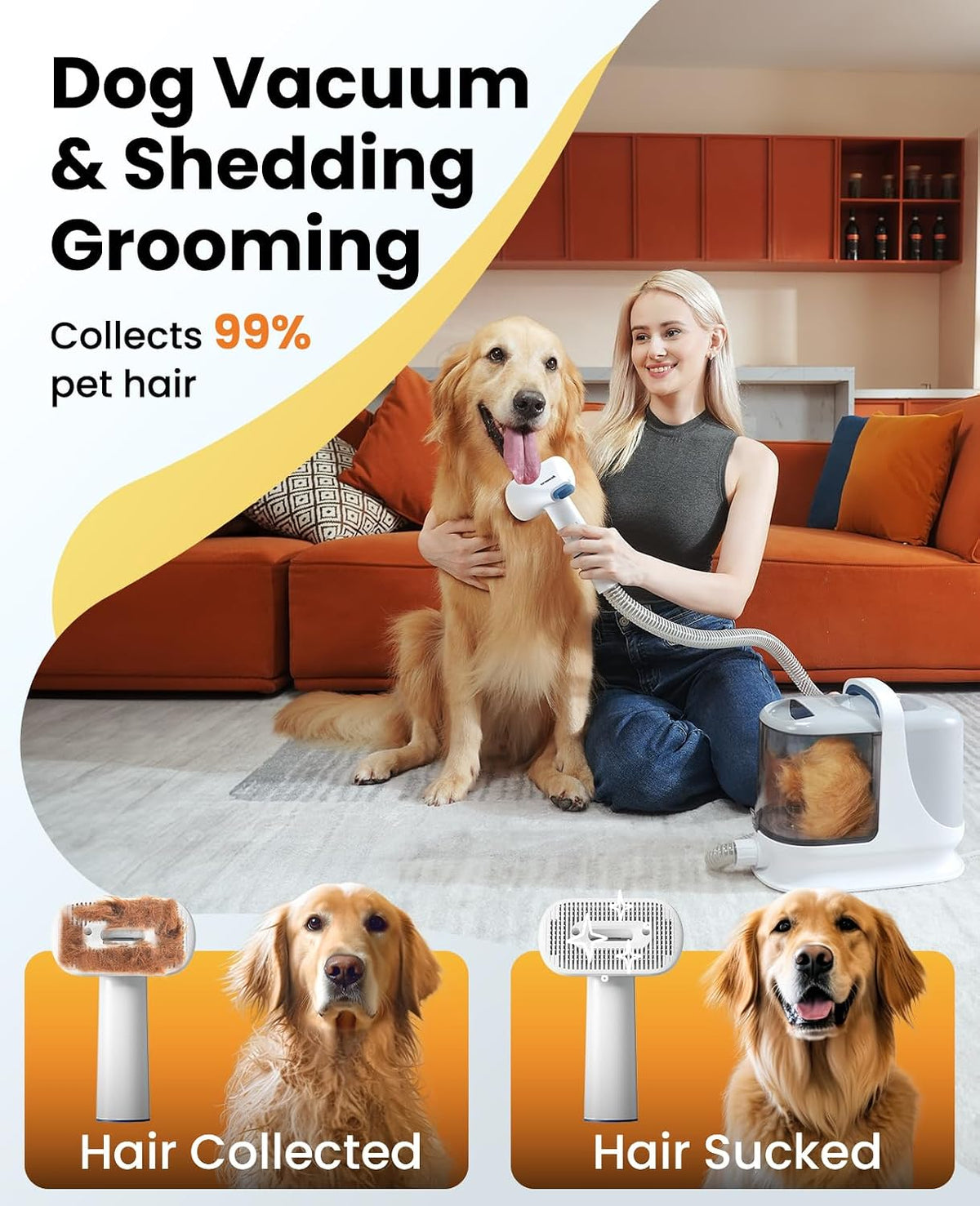 oneisall Dog Grooming Vacuum Kits with Pet Clipper – Essentials for Dogs - image 4