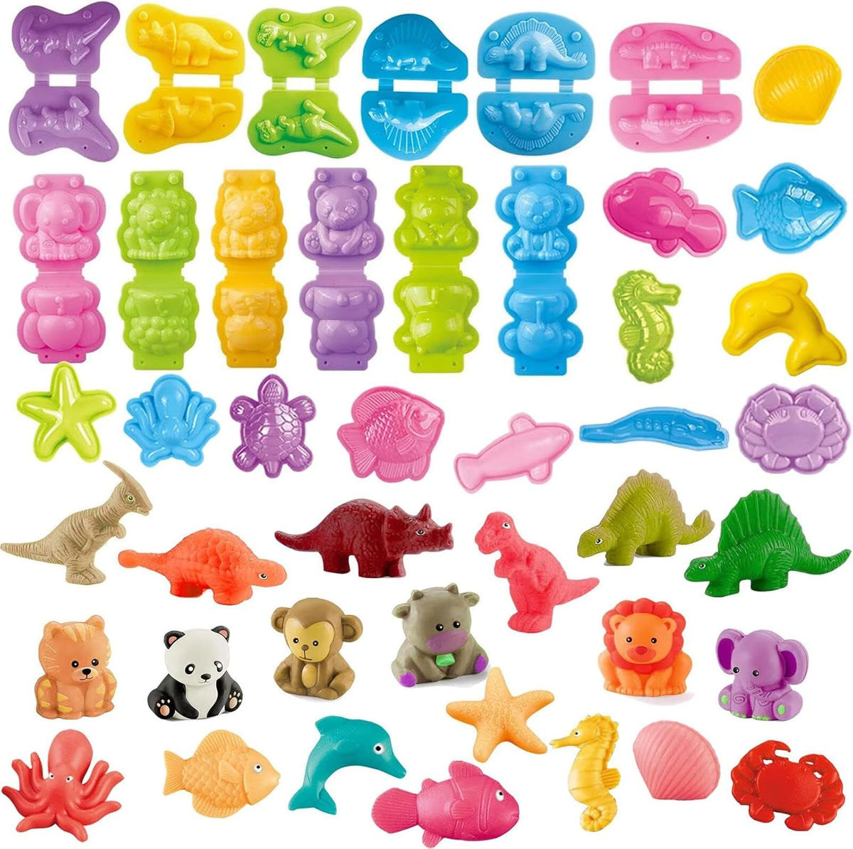Unleash Creativity with 6 Unique Dino Molds Dough Toys Dough - Dinosaur+Animal+0cean