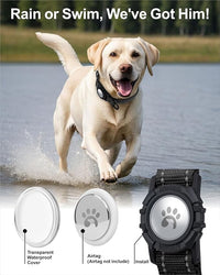 TagME Airtag Dog Collar,Waterproof Reflective Pet Collar with Airtag Holder,Soft Padded and Double D-Rings for Extra Large Dogs,Black
