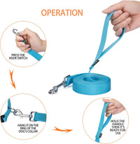 Strong Durable Nylon 10ft Long Dog Training Leash, Traction Rope - Mint blue / 10 Feet - image 3