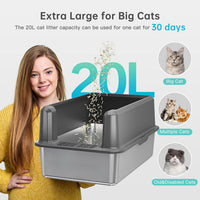 Stainless Steel Cat Litter Box - Dark Gray (Pack of 1) - image 3
