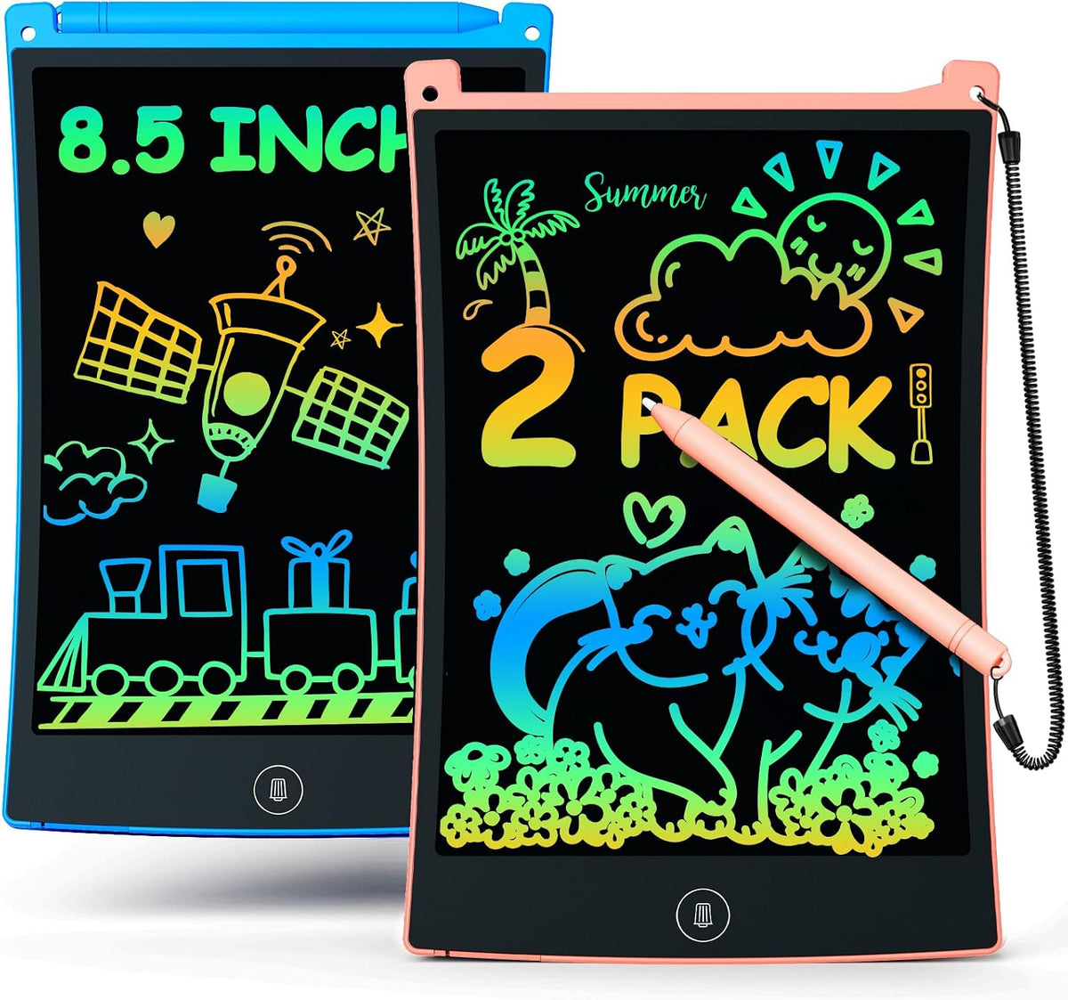 bravokids 2 Pack LCD Writing Tablet with Stylus - Blue+pink / 8.5 inch
