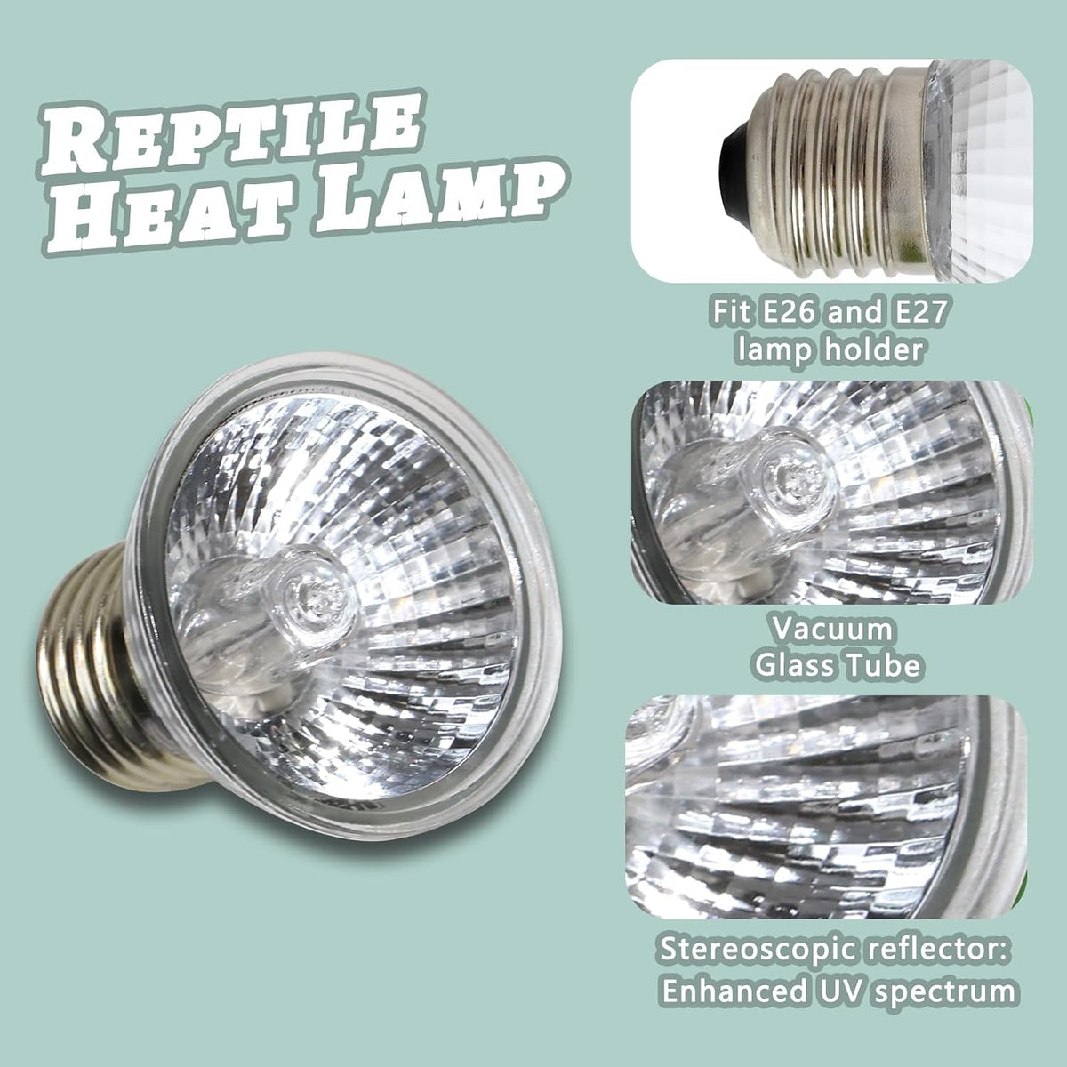 LUCKY HERP Reptile Heat Lamp with Clamp - 25*4 - image 2