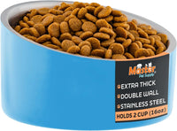 Master Pet Supply Stainless Steel Slanted Dog Cat Food Bowl 24 oz - True Blue / 2 Cups (16 oz)