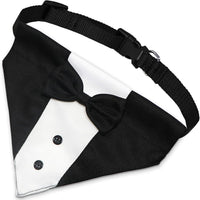 GOYOSWA Dog Tuxedo Suit Wedding Bandana Collar with Bow Tie - Large: Neck 15"-25" - image 2