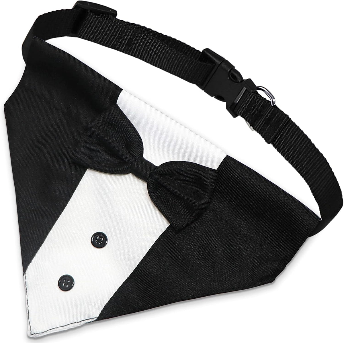 GOYOSWA Dog Tuxedo Suit Wedding Bandana Collar with Bow Tie - Large: Neck 15"-25" - image 2