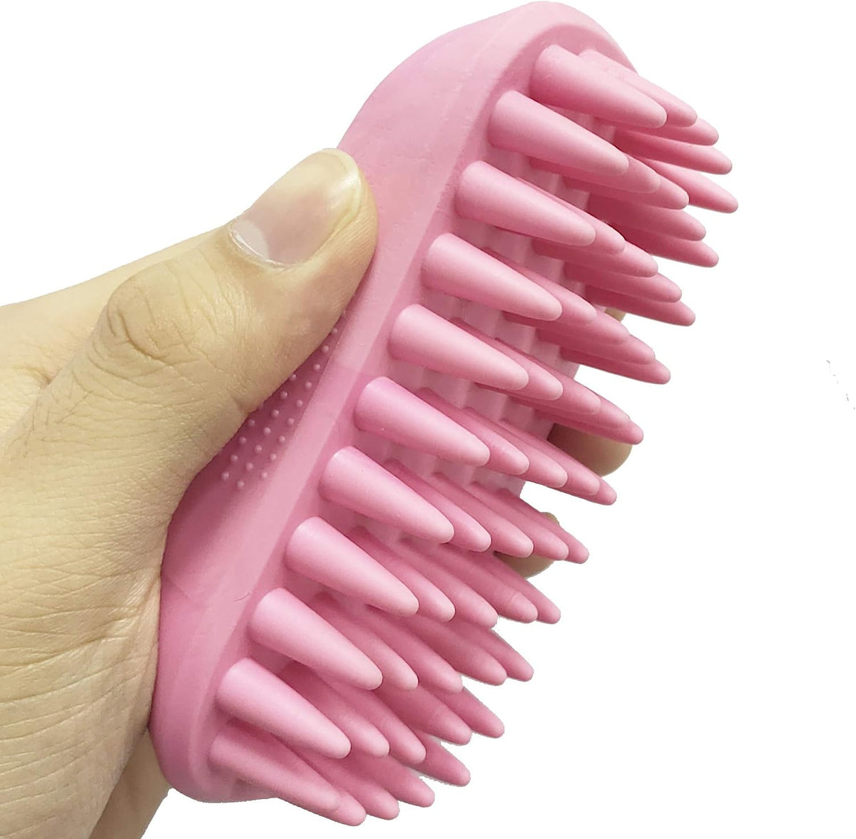 Pet Silicone Shampoo Brush for Long & Short Hair Medium Large Pets - Pink