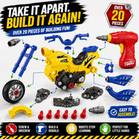 Take-Apart Motorcycle with Electric Drill, Lights - Motorcycle - image 4