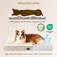 EHEYCIGA Orthopedic Dog Bed Large with Removable Washable Cover - 36*27*3.5 inches / Camel - image 4