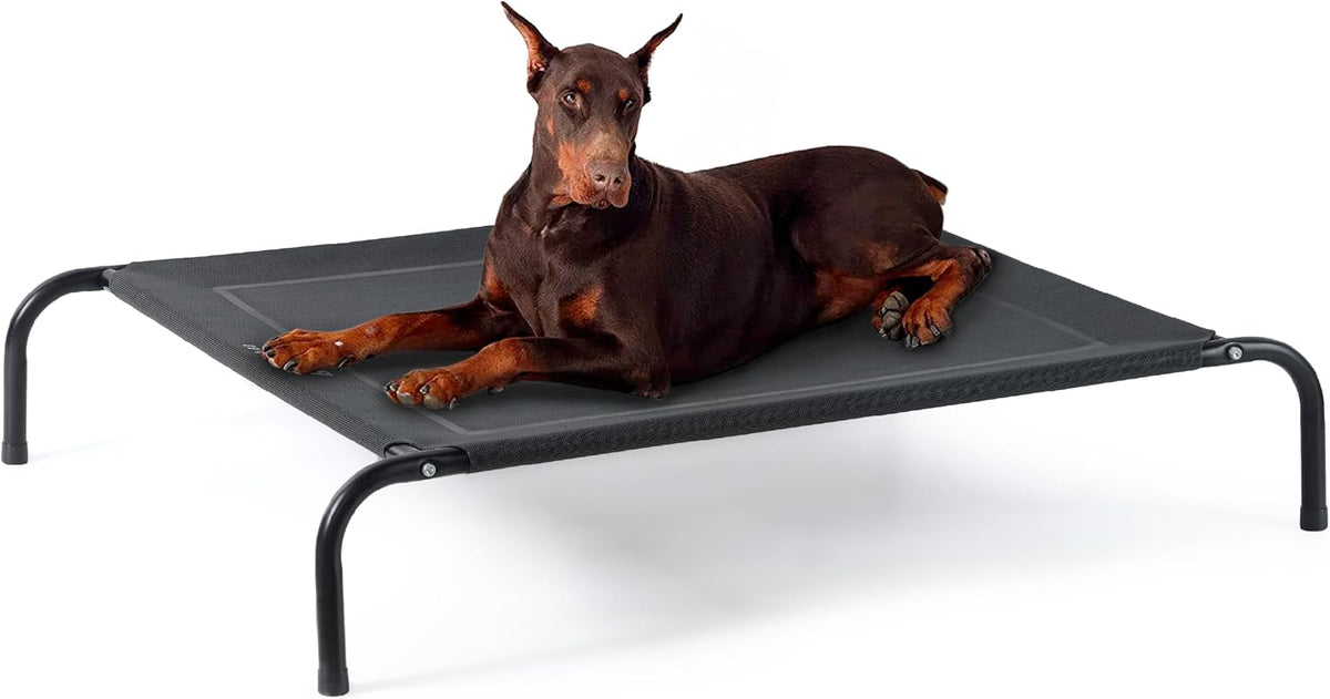 Bedsure Outdoor Elevated Cooling Dog Bed Large Sized Dog - Black / 54"L x 35.4"W x 8"Th