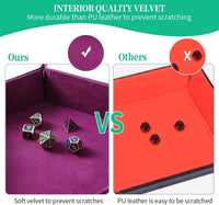 Grajar 2 Pcs Portable Folding Dice Rolling Tray Set for RPG DND Table - Red and Violet - image 4