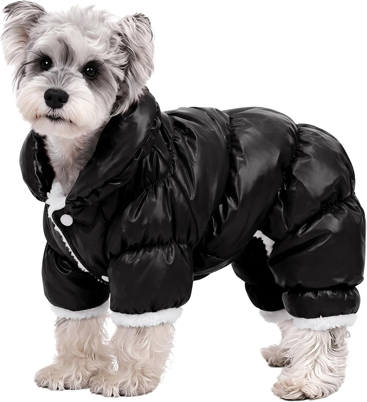 Dog Coat Waterproof Dog Jacket Fullbody Dogs Winter Coat Snowsuit – Essentials for Dogs - Black / XX-Large