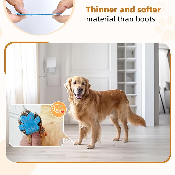 Non-Slip Dog Paw Protector Pads for Senior Dogs, Dog Paw Adhesive Pads on Hardwood Floor,Senior Dog Essentials with Strong Traction,Dog Grippers,Blue,12 Sets 48 pc XL