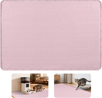 Cat Food Mat Extra Large Silicone Pet Bowl Mat 40''x28'' - Pink / 40"L x 28"W