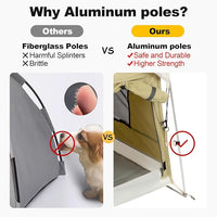 Dog Tent Cotton Fabric, Aluminum Poles and Camping Mat, Outdoor Weatherproof, Dog House Outdoor, Breathable with 2 Side Windows, Portable and Collapsible (Green, Large)