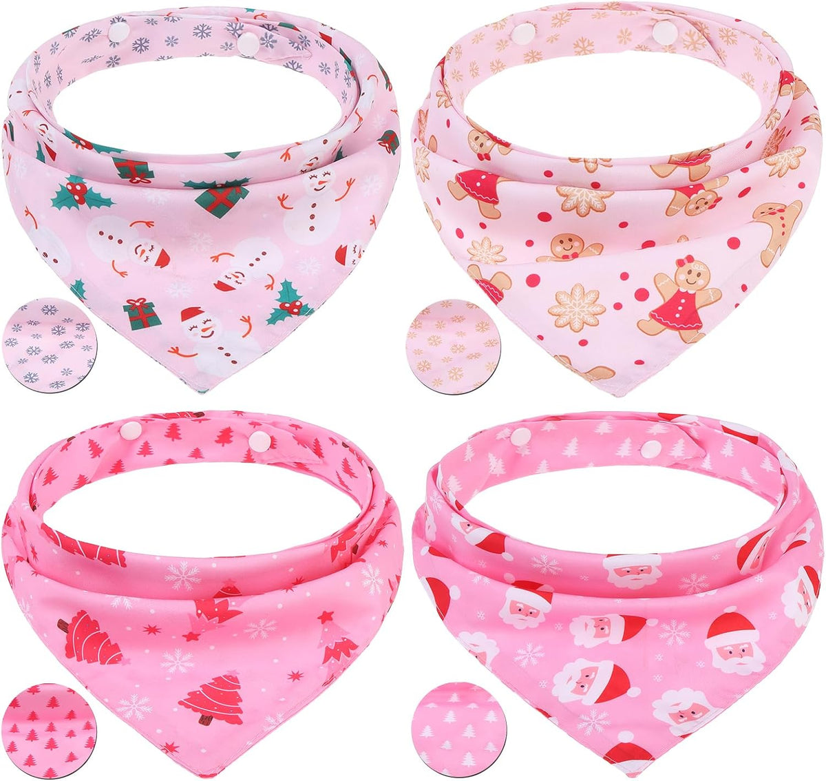 PAWCHIE Dog Bandanas Small Reversible Styles Pet Triangle Scarf Bibs - Christmas Style / Small