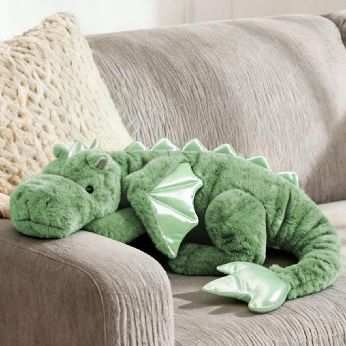 ARELUX Large 36in Cute Dragon Stuffed Animals Plush Toy Soft Matcha - Green / 36inch - image 3