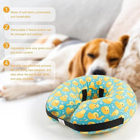 CuteBone Inflatable Dog Donut Collar with Removable Soft Fleece Covers for Small/Medium/Large Dogs and Cats After Surgery GWB04M
