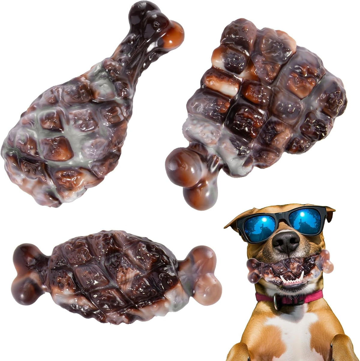 YINEYA Dog Toys for Aggressive Chewers - Brown