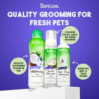 TropiClean Warm Vanilla Waterless Facial Cleanser for Dogs | Dog Foam Face Wash | Dog Face Wash Derived from Natural Ingredients | Cat Friendly | Made in the USA | 7.4 oz.