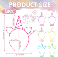 Zddaoole 24 Pcs Unicorn Headbands Unicorn Birthday Party Favors - 48 Pcs - image 2