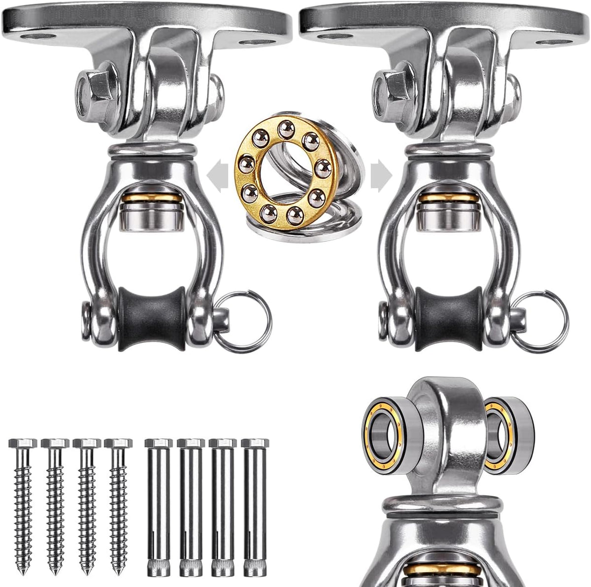 SELEWARE Silent Bearing Swivel Swing Hanger Stainless Steel Swing - 360° Bearing Swing Hanger ( 2 Pack )