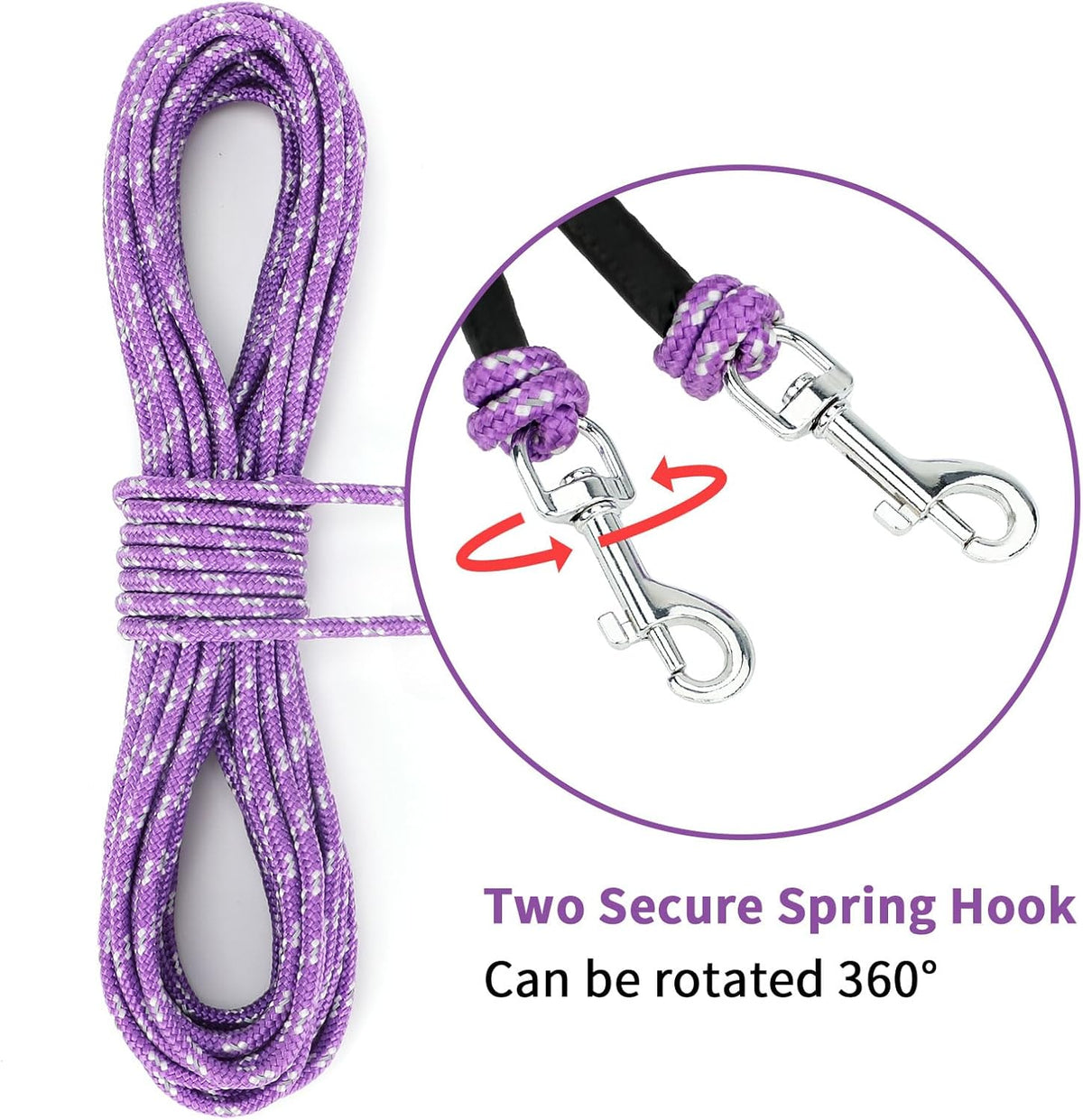 Reflective Cat Long Leash 15 FT - 15 FT / Purple - image 4