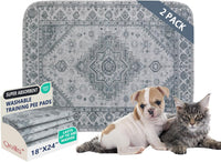 Washable Pee Pads, Super Absorbent Puppy Pads - Gray Medallion / 18"*24"(Pack of 2)