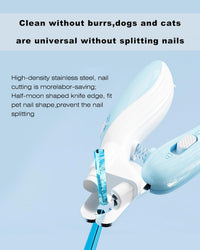 Cat Dog Pet Nail Clippers with Light - Blue - image 2