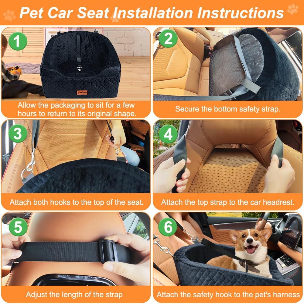 Vivifying Dog Car Seat for Small Dogs - Black - image 4