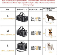 Wakytu TSA & Airline Approved Soft Pet Carrier for Cats/Dogs - 17.7"L x 11.0"W x 8.3"H / 1.0 Black - image 3