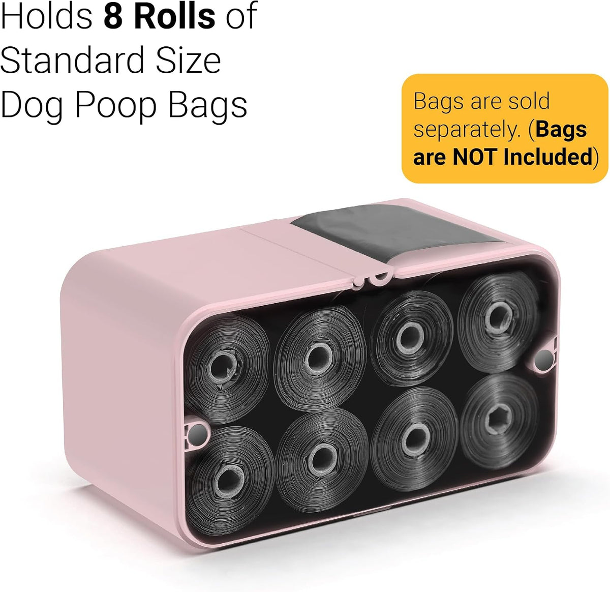 SVD.PET Dog Poop Bag Dispenser, Wall Mount Waste Bag Dispenser - Primrose Pink / 1 Dispenser only - image 4