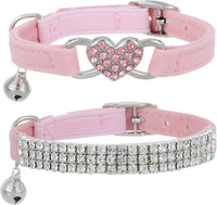 BoomBone Rhinestone Cat Breakaway Collar Pack of 2 Purple Kitten - Pink