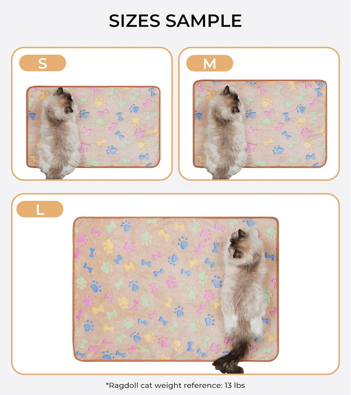 Luciphia 1 Pack 3 Blankets Fluffy Premium Fleece Pet Blanket Flannel - 30x20 inch (Pack of 3) / Pink/Brown/Purple Bone - image 3