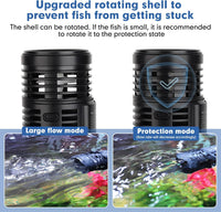 hygger 1850GPH Aquarium Wave Maker Pump with Strong Magnetic Suction - S-8W For 20-60Gal Tank - image 2