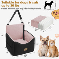 JOEJOY Dog Car Seats for Small Medium Dogs Under 35lbs - Black Pink / Small/Medium - image 4