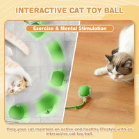 Interactive Cat Toys for Indoor Cats, Rechargeable 360° Automatic Moving Cat Toy for Bored Indoor Adult Cats, 2025 Upgraded Chase Motion Activated Kitten Toys - Green