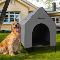 Zooba Large Dog House Outdoor - Grey / X-Large: 48 inch