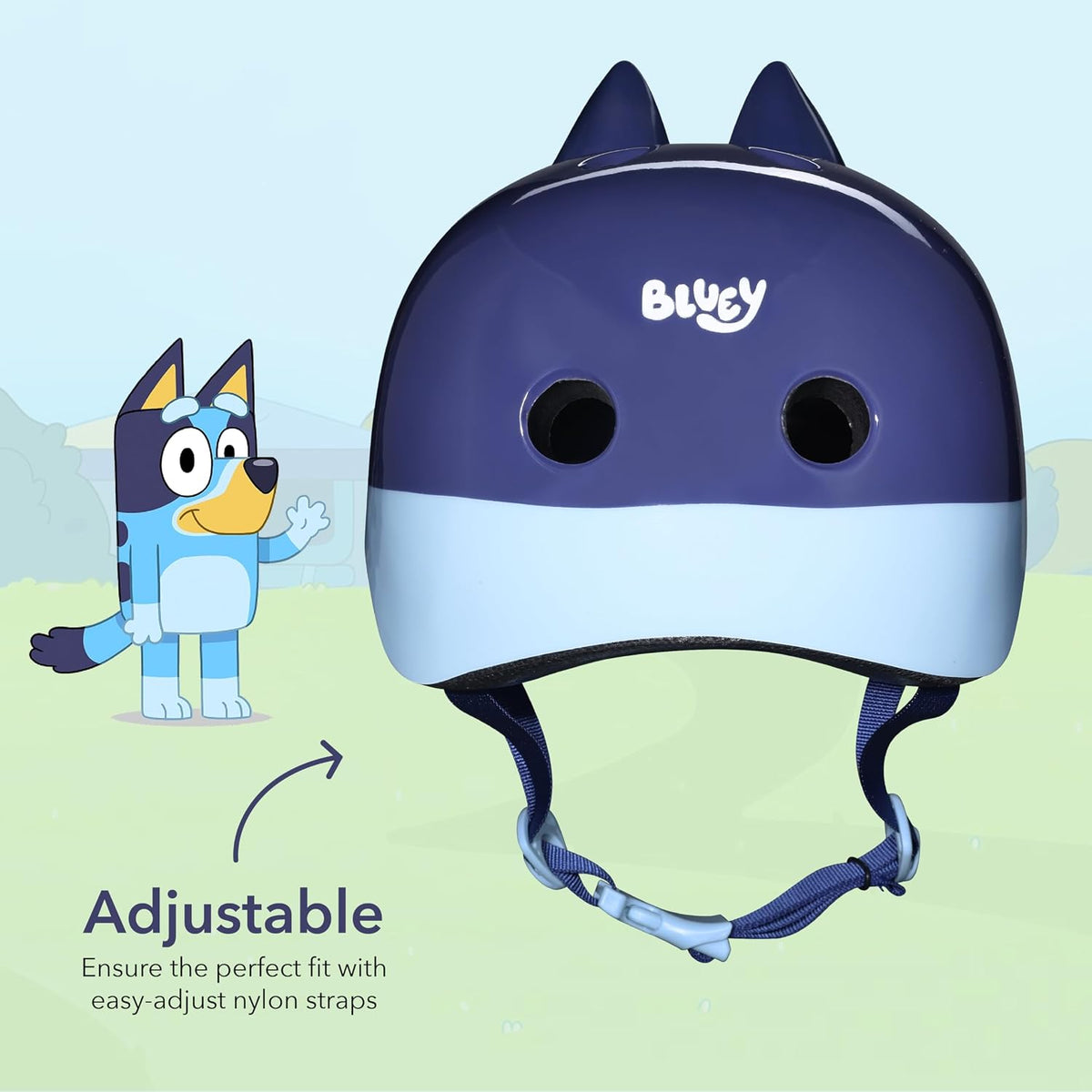 Voyager kids bike helmet with Bluey graphics, rear dial fit and padded chin strap - view 4