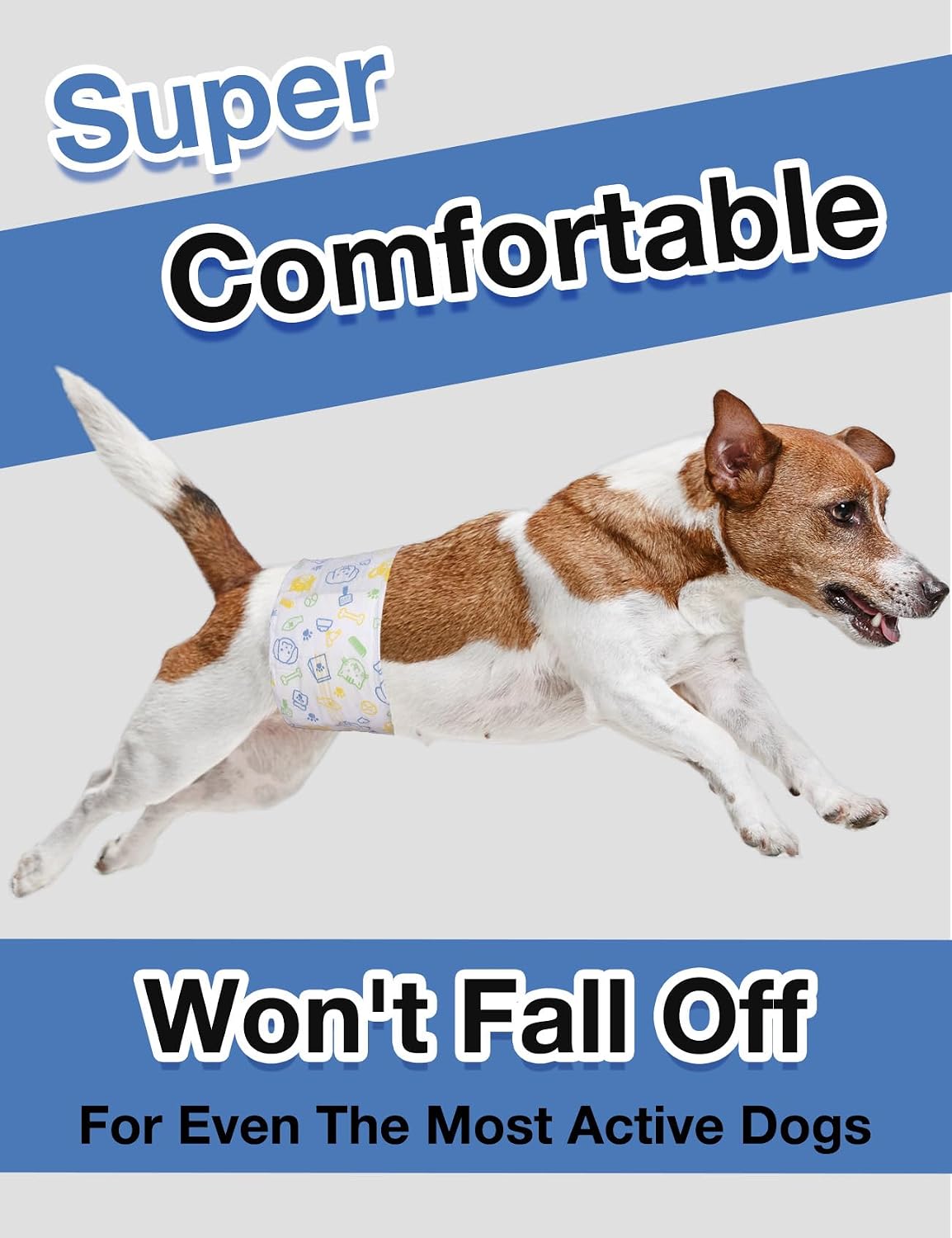Dono Disposable Male Dog Diapers, Puppy Diapers Wraps - S(12-19in) / 24.0 - image 2