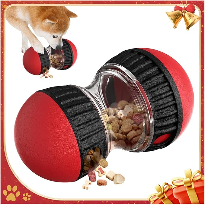 Interactive Dog Puzzle Toys, Brain Stimulation Rolling Treat Dispenser Ball & Slow Feeder Combo for Dogs to Keep Them Engaged and Busy