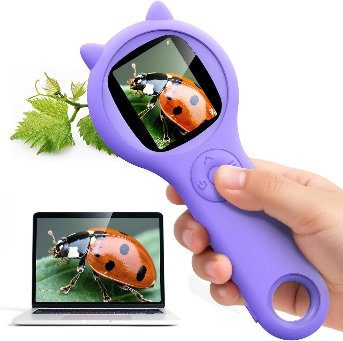 Kids Microscope, 500X Digital Magnifying Glass, Explore STEM Toy - Purple / 1 Pcs