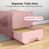 Large four tier metal wire cat cage with separate litter box drawer - view 2