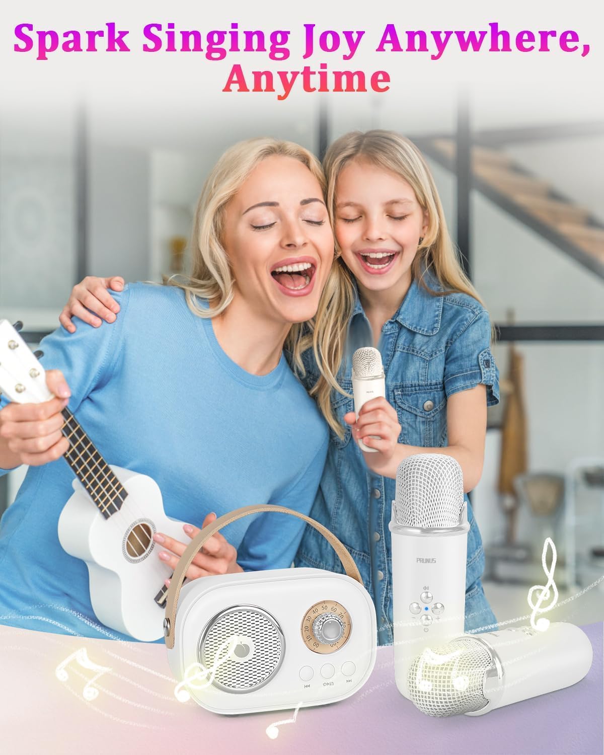 PRUNUS C20 Mini Karaoke Machine - C20-White - image 2
