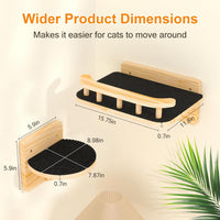 XiaZ Cat Wall Shelves, Corner Cat Shelf with 3 Wide Perch Steps - Rectangular - image 3