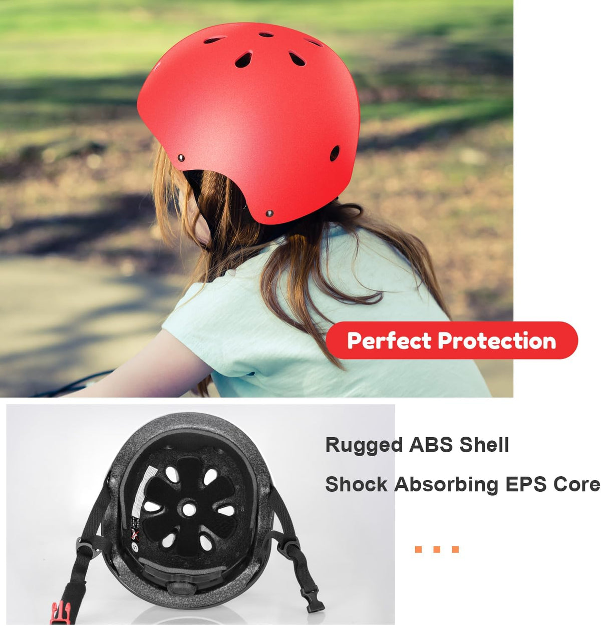Besttravel Kids Helmet, Toddler Adjustable Kids Ages 3-8 Years Old Boys Girls Multi-Sports Safety - Red - image 3