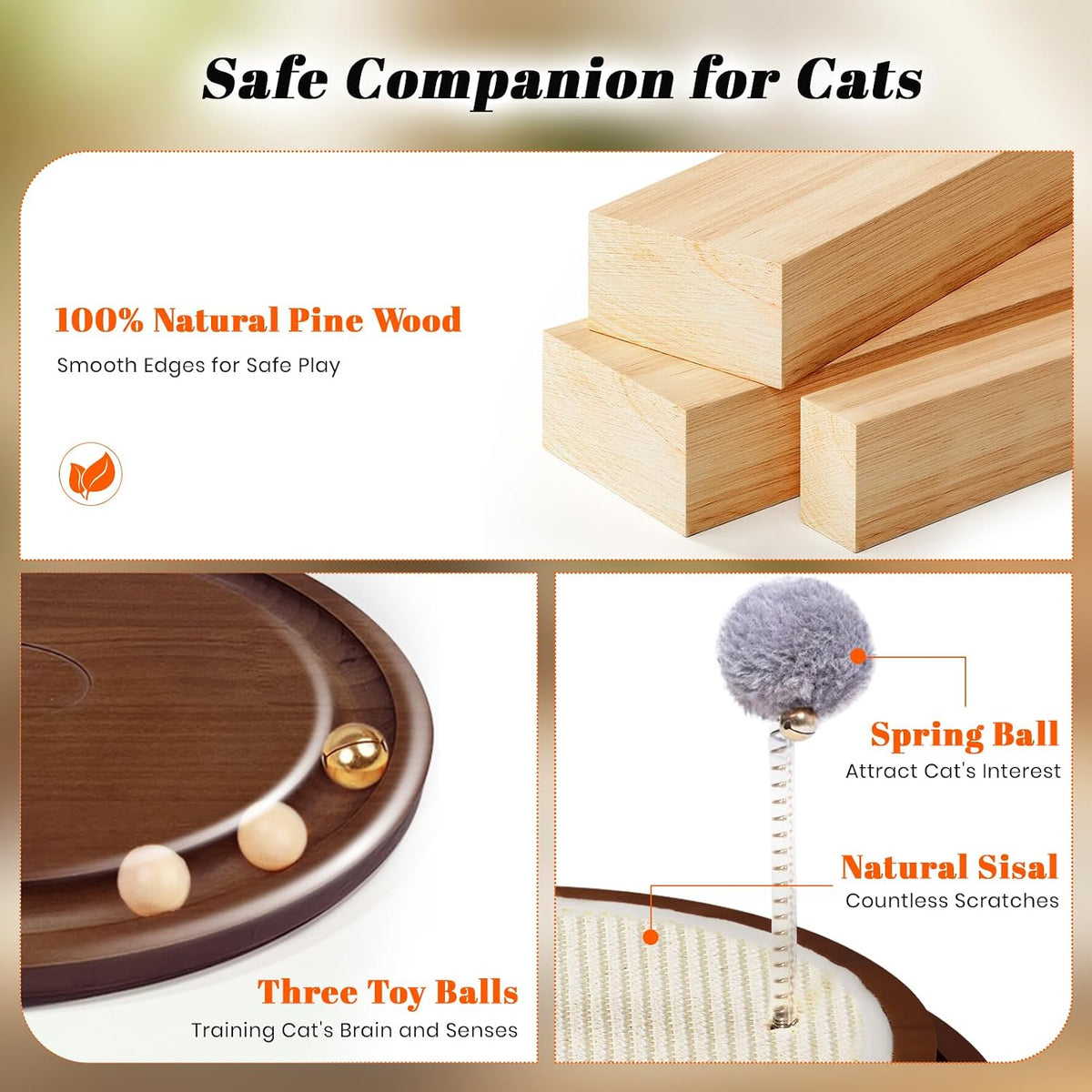 Cat Scratcher, Cat Natural Sisal Scratching Pad - Walnut Color - image 4