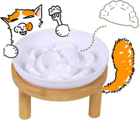Slow Feeder Bowl for Cats and Small Dogs - White / 6.3''W x 5''H
