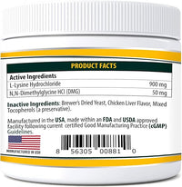 Trulysine Plus L-Lysine for Cats Immune Support Oral Powder 8oz/226g - Cats & Kittens of All Age, Sneezing, Runny Nose Squinting, Watery Eyes Chicken Liver Flavor (U.S.A)(226 Grams (900mg / Scoop))