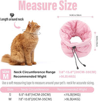 Cat Recovery Collar, Soft Adjustable Cone for Cats and Kittens, Lightweight Waterproof Elizabethan Collar for After-Surgery Care, Prevent Licking and Scratching, Neck Protector for Pets（Pink,M）